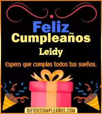 GIF Mensaje de cumpleaños Leidy