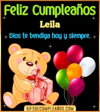 GIF Feliz Cumpleaños Dios te bendiga Leila