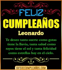 GIF Frases de Cumpleaños Leonardo