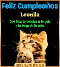 GIF Feliz Cumpleaños te guíe en tu vida Leonila