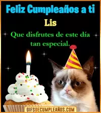 GIF Gato meme Feliz Cumpleaños Lis