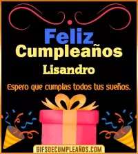GIF Mensaje de cumpleaños Lisandro