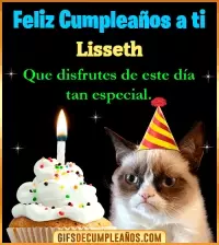 GIF Gato meme Feliz Cumpleaños Lisseth
