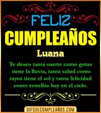 GIF Frases de Cumpleaños Luana