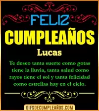 GIF Frases de Cumpleaños Lucas