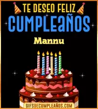 GIF Te deseo Feliz Cumpleaños Mannu