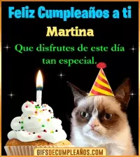 GIF Gato meme Feliz Cumpleaños Martina