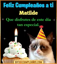 GIF Gato meme Feliz Cumpleaños Matilde