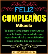 GIF Frases de Cumpleaños Mikaela