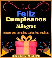 GIF Mensaje de cumpleaños Milagros