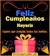 GIF Mensaje de cumpleaños Nayaris