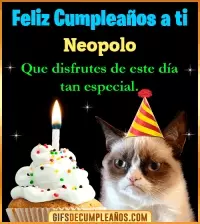 GIF Gato meme Feliz Cumpleaños Neopolo