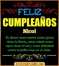 GIF Frases de Cumpleaños Nicol