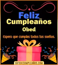 GIF Mensaje de cumpleaños Obed