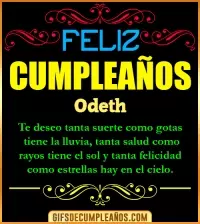 GIF Frases de Cumpleaños Odeth