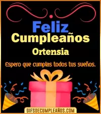 GIF Mensaje de cumpleaños Ortensia