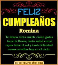 GIF Frases de Cumpleaños Romina