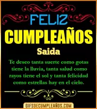 GIF Frases de Cumpleaños Saida