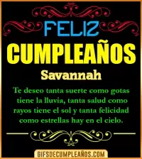 GIF Frases de Cumpleaños Savannah