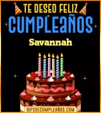 GIF Te deseo Feliz Cumpleaños Savannah
