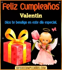 GIF Feliz Cumpleaños Dios te bendiga en tu día Valentin