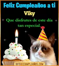 GIF Gato meme Feliz Cumpleaños Viky