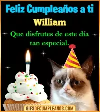 GIF Gato meme Feliz Cumpleaños William