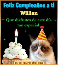 GIF Gato meme Feliz Cumpleaños Willian