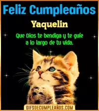 GIF Feliz Cumpleaños te guíe en tu vida Yaquelin
