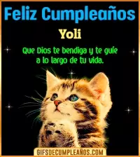 GIF Feliz Cumpleaños te guíe en tu vida Yoli