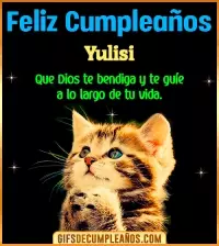 GIF Feliz Cumpleaños te guíe en tu vida Yulisi