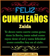 GIF Frases de Cumpleaños Zaida